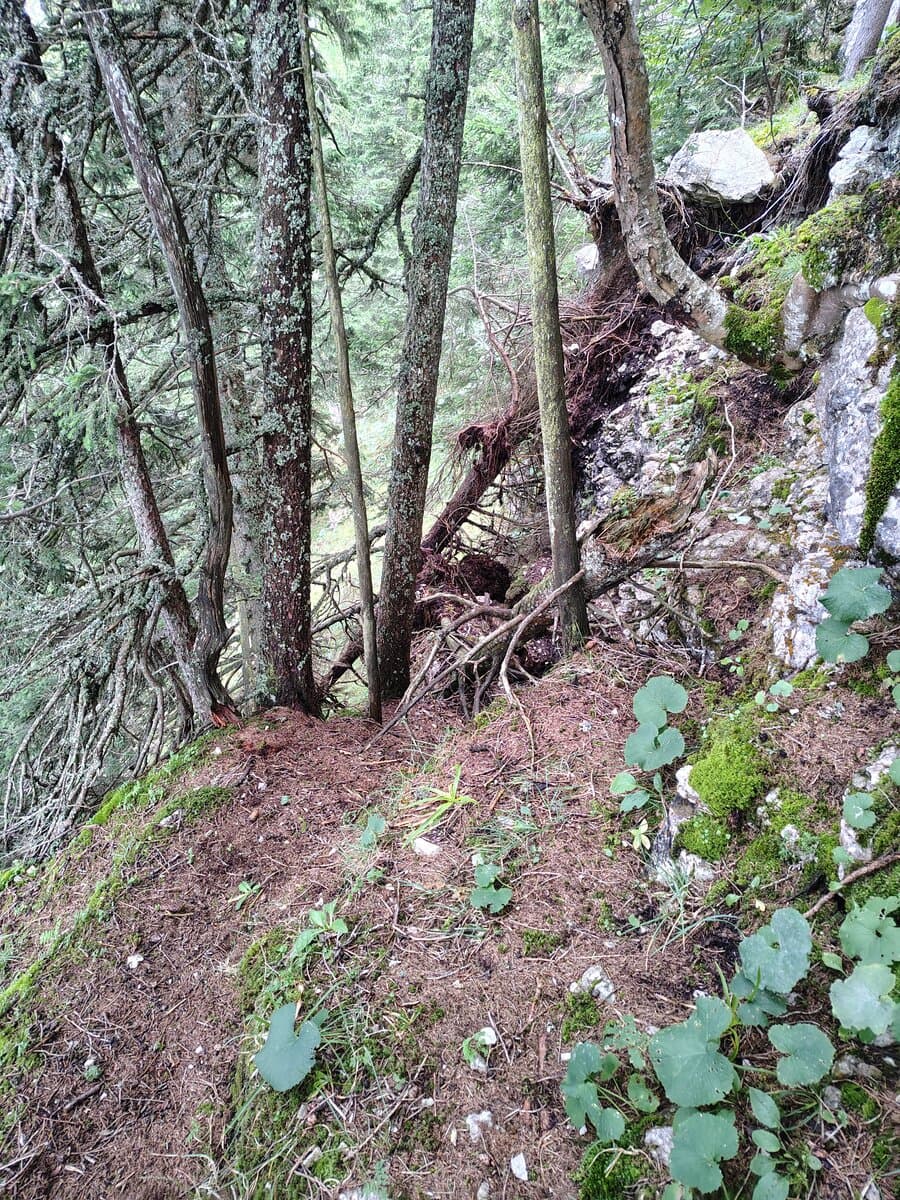 Verschüttete Umgehung einer Felswand