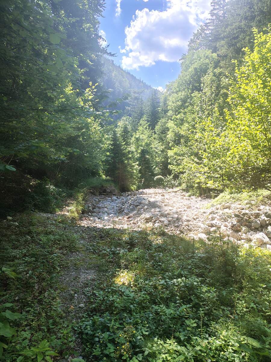 Rückblick beim Beginn des Miesleitengrabens