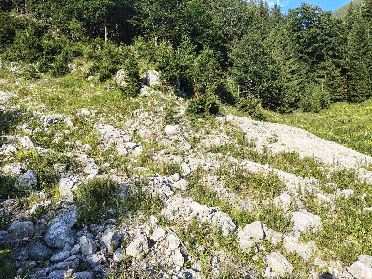 Querung und dann leicht links hoch