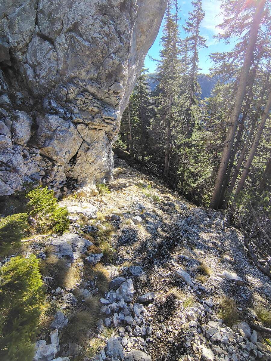 Rückblick bei der Felswand