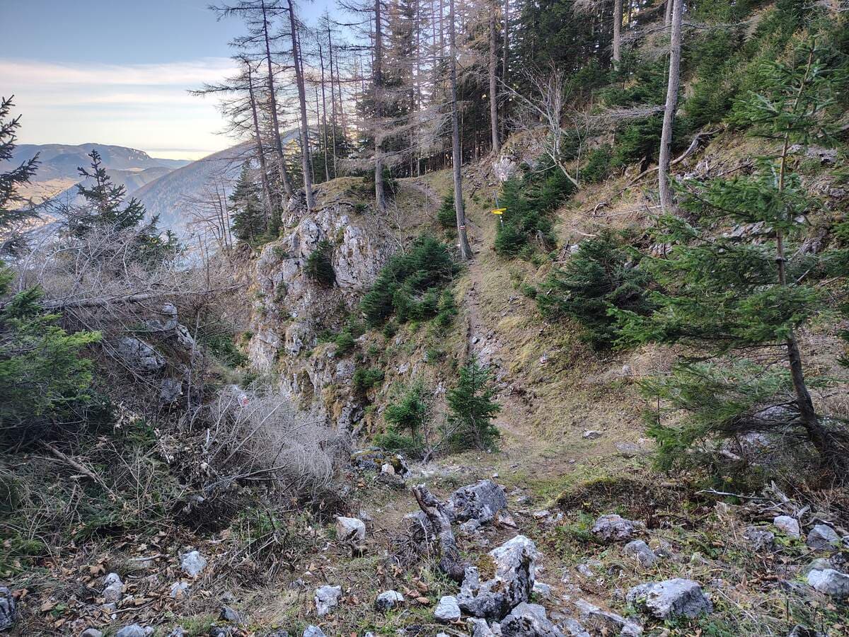 Vereinigung der Kletterstelle und Umgehungsvariante