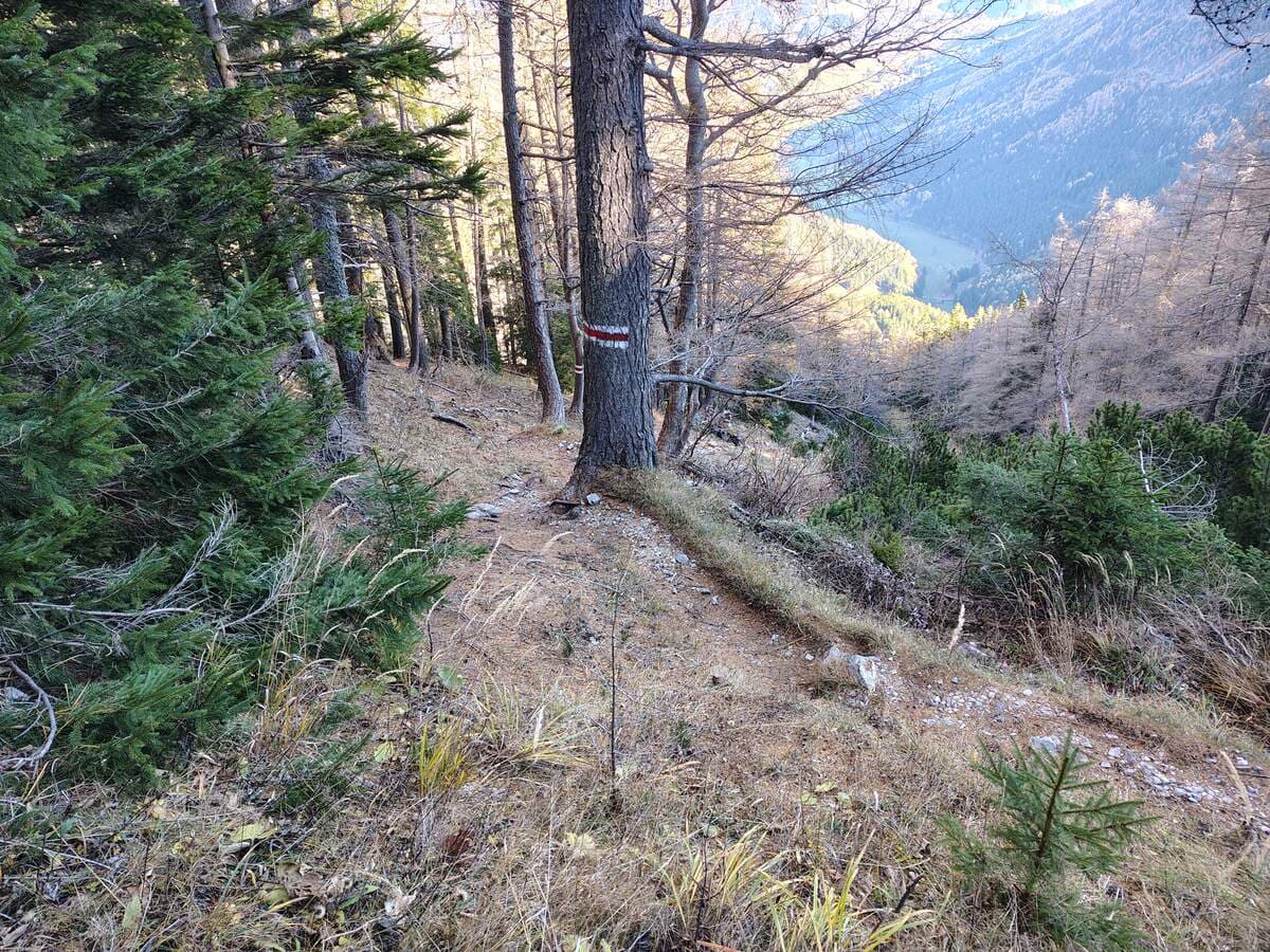 Rückblick vom Ausstieg des Steigs