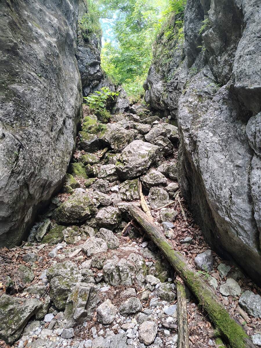 Verlauf, hier deutet sich bereits das Ende der Weichtalklamm an